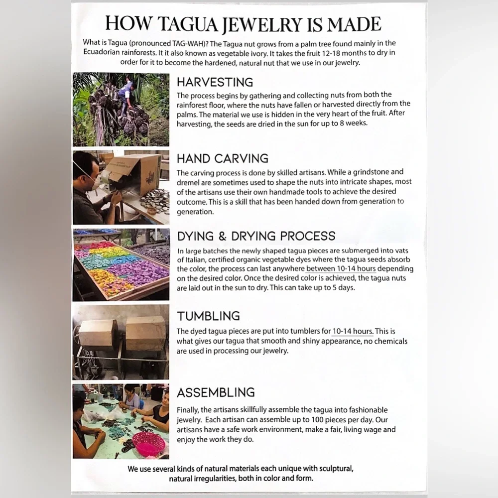 Tagua Fairtrade handmade Earrings. - Picture 6 of 11